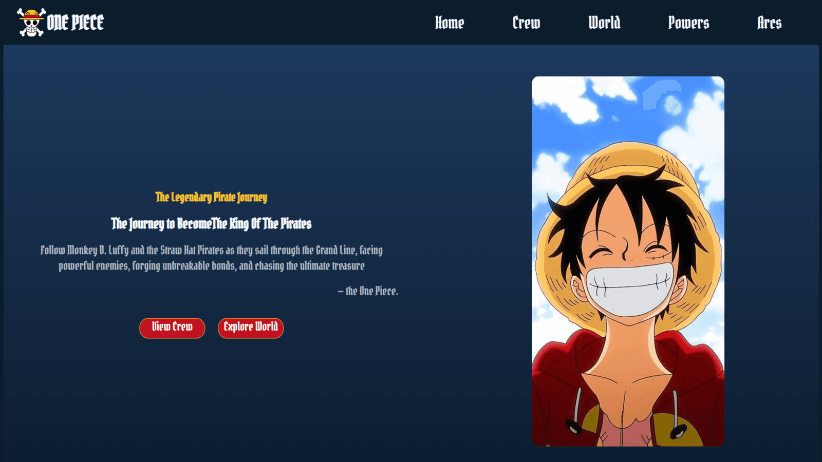 One Piece Themed Website